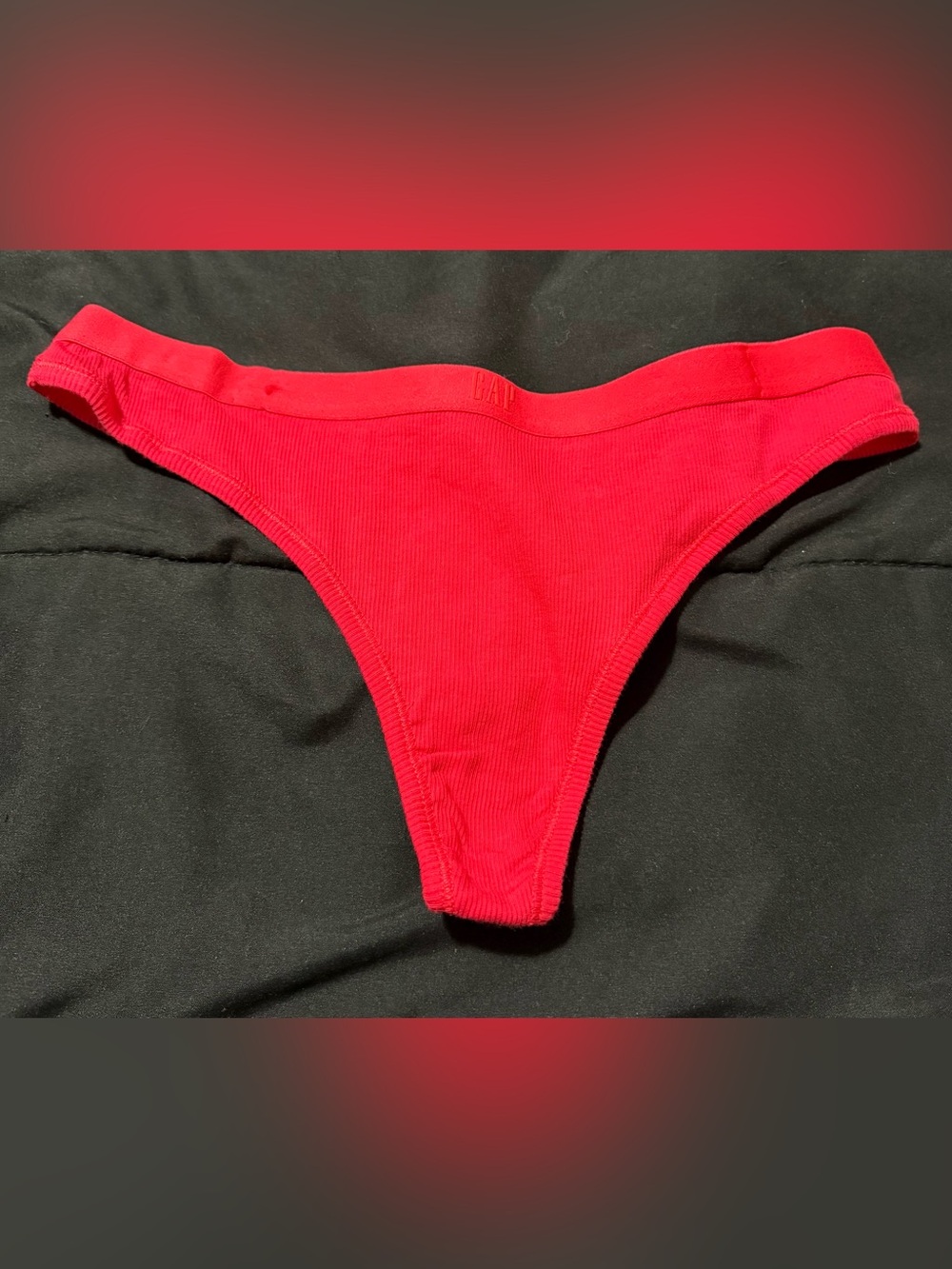 GAP Red Ribbed Thong Womens Underwear
